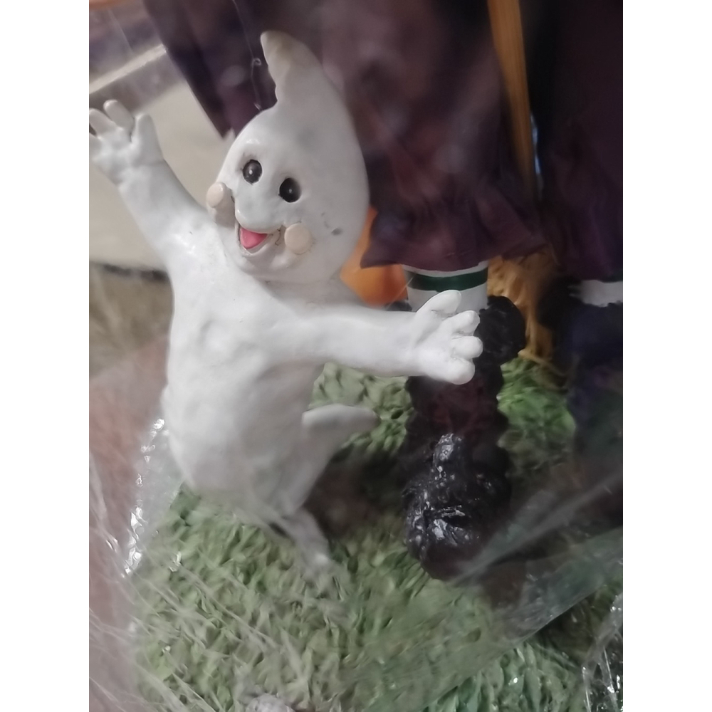 Halloween Scarecrow & Witch 13" Fabric Mache Figurines Pumpkins Ghosts With Box - Picture 3 of 8